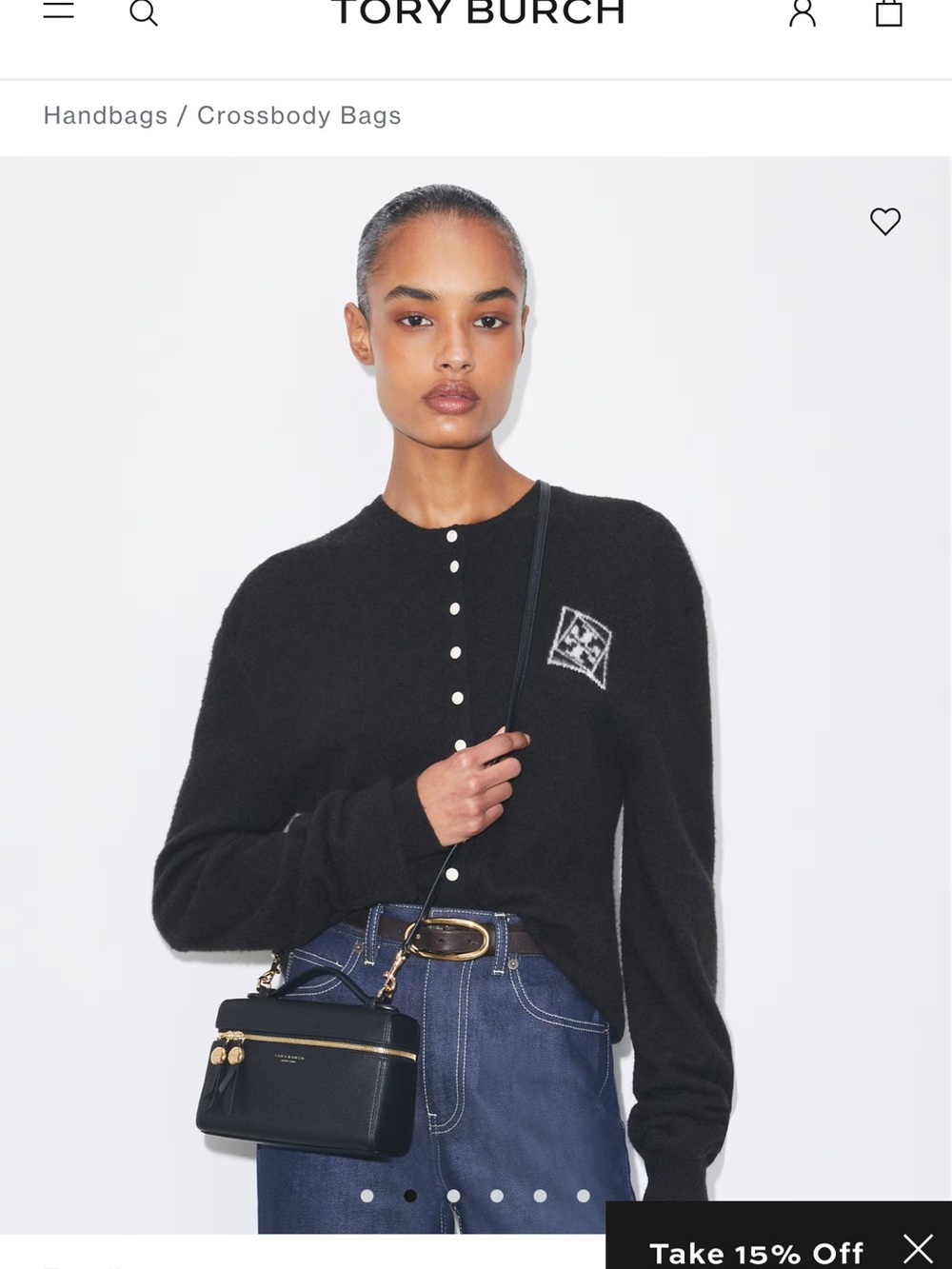 TORY BURCH SLIM ROMY TOP HANDLE
BAG in Black Leather Crossbody Bag  new - Picture 5 of 12